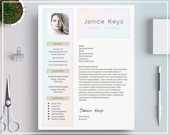 Resume/ CV Template/ Cover Letter in Templates - product preview 3