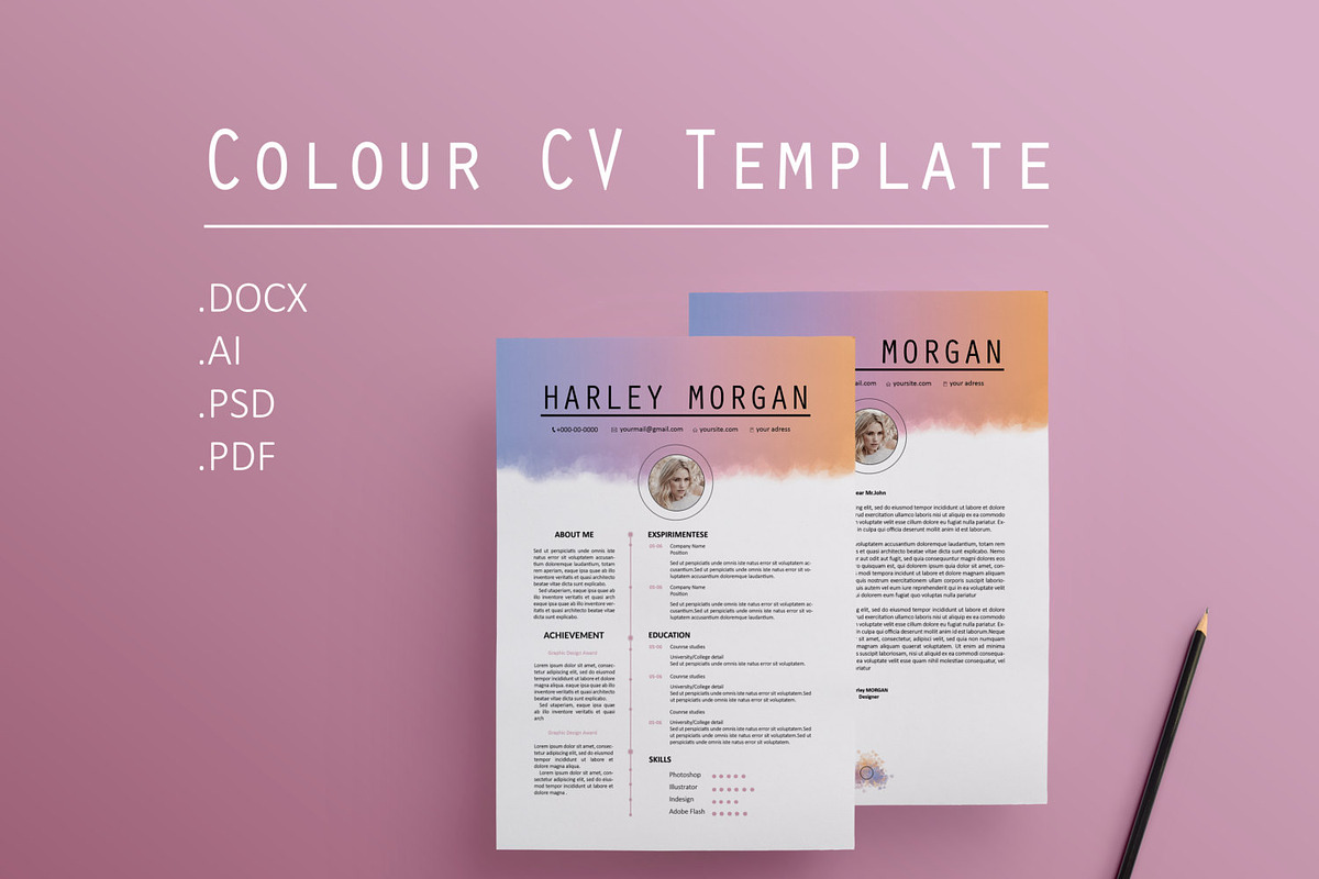 Colour CV / Resume Template / M in Resume Templates - product preview 8