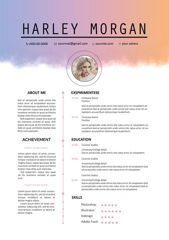 Colour CV / Resume Template / M in Resume Templates - product preview 2