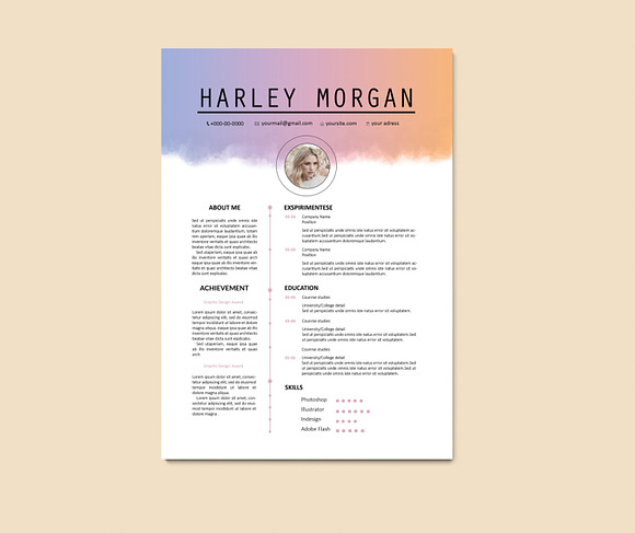 Colour CV / Resume Template / M in Resume Templates - product preview 3