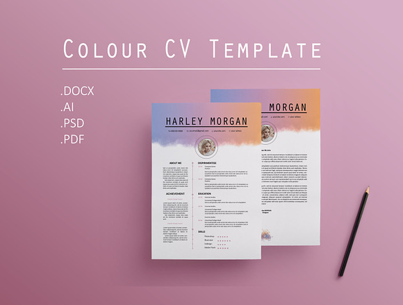 Colour CV / Resume Template / M in Resume Templates - product preview 5