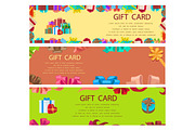 Gift Card Colourful Poster with Frames and Boxes