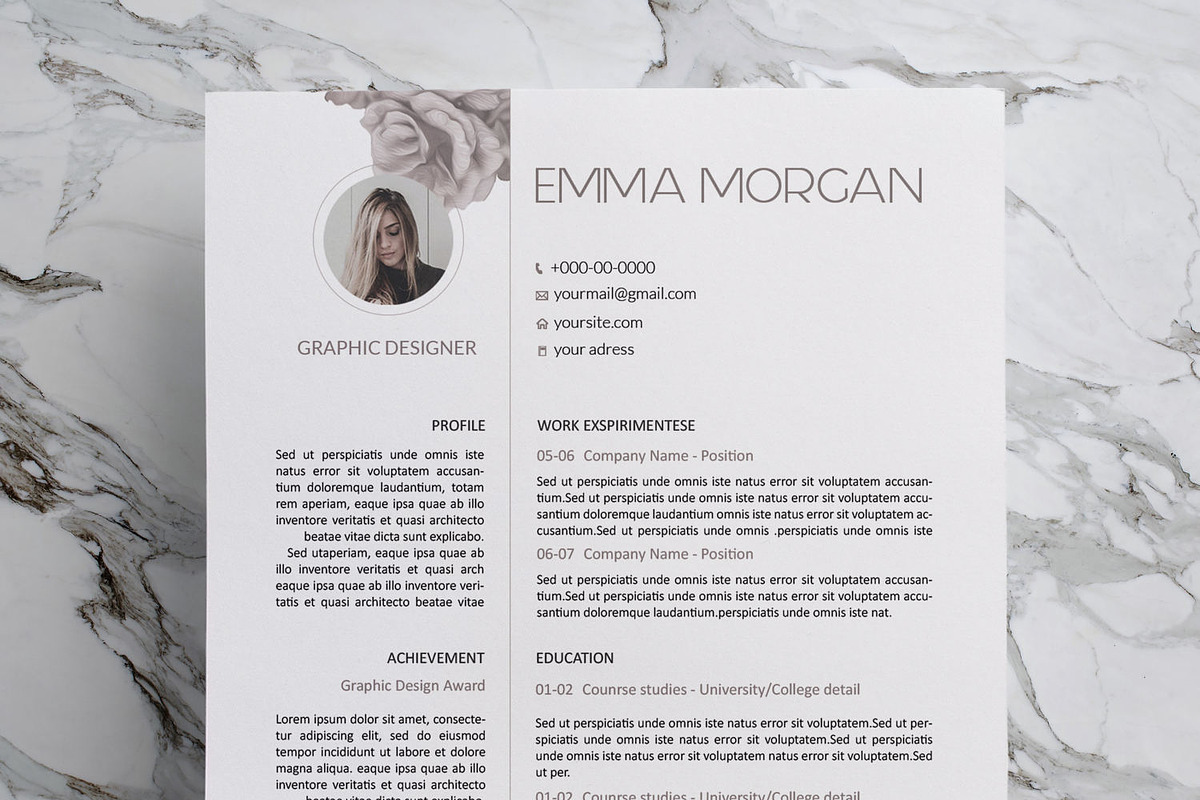 Rose CV / Resume Template / M in Resume Templates - product preview 8