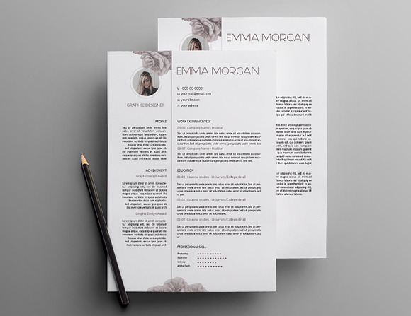 Rose CV / Resume Template / M in Resume Templates - product preview 1