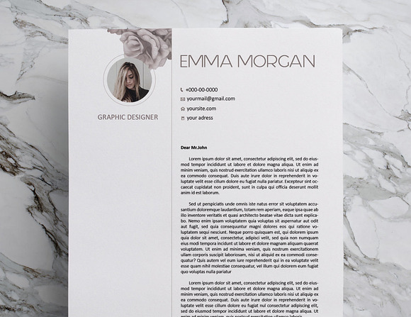 Rose CV / Resume Template / M in Resume Templates - product preview 2