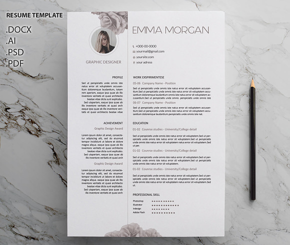 Rose CV / Resume Template / M in Resume Templates - product preview 3