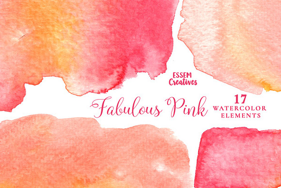 Pink Watercolor Textures & Splashes in Textures - product preview 2