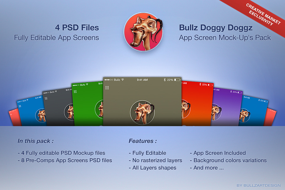 Bullz DDoggz - App Screens Mockup