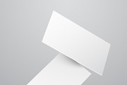 Falling blank white business cards