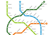 Metro map vector template