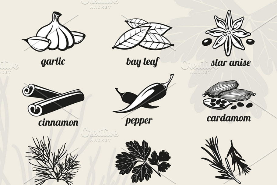 Spice icons set in Graphics - product preview 8