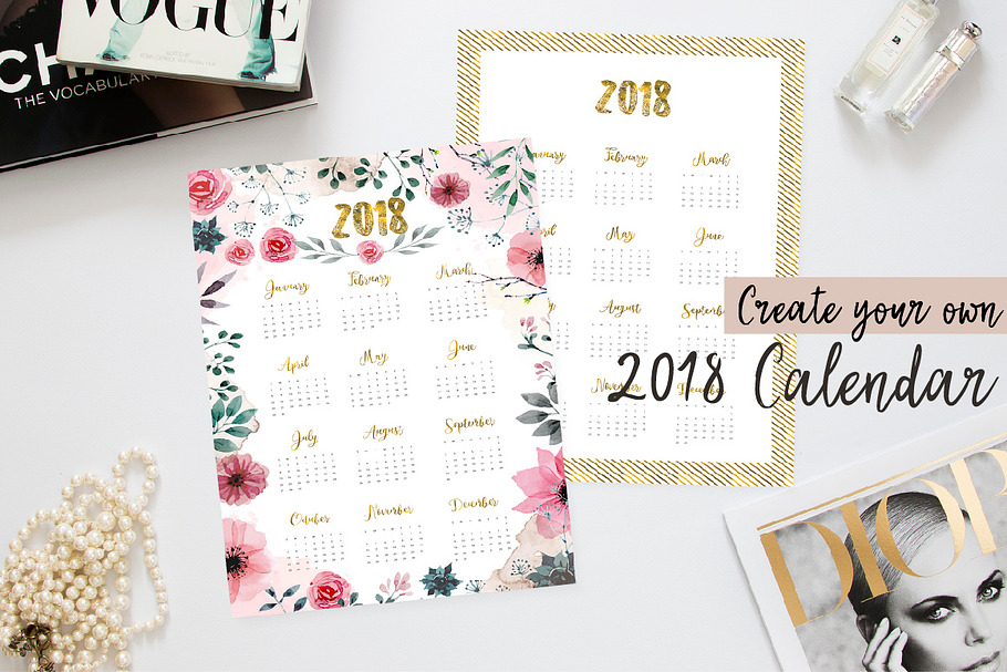 Create your own 2018 calendar in Objects - product preview 8