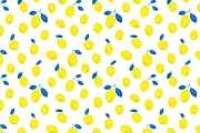Blue + Yellow Lemons Vector Pattern