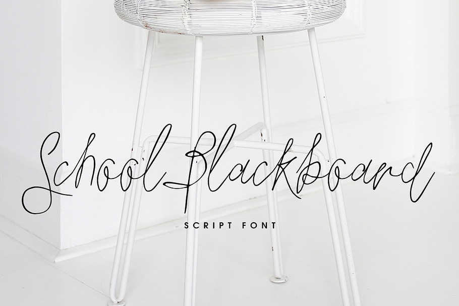 School Blackboard Font in Script Fonts - product preview 8