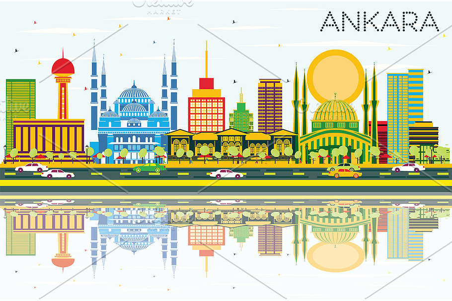 Ankara Skyline  in Illustrations - product preview 8