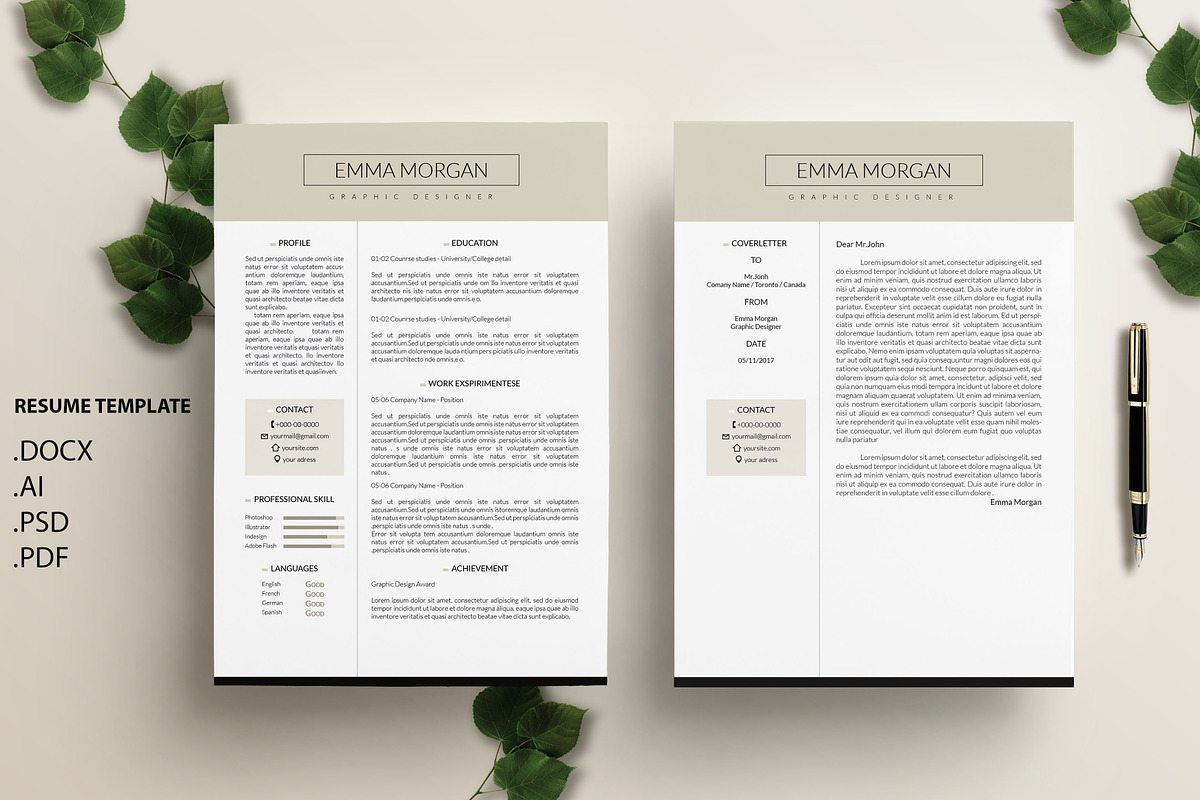 Latte CV / Resume Template / M in Resume Templates - product preview 8