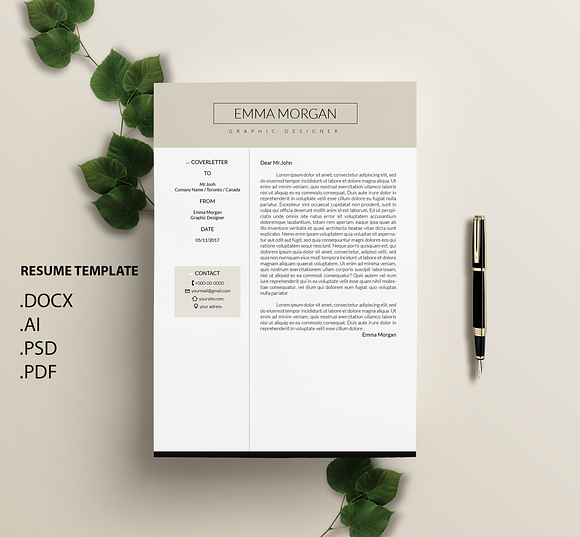 Latte CV / Resume Template / M in Resume Templates - product preview 1