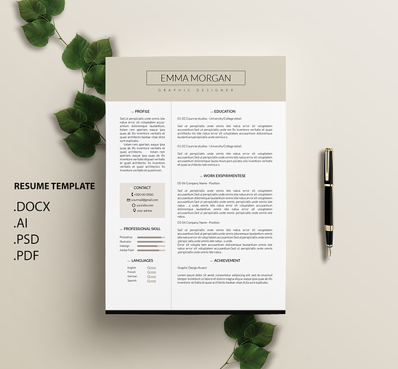 Latte CV / Resume Template / M in Resume Templates - product preview 2