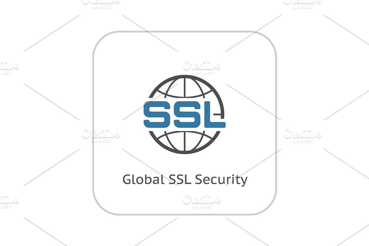 Global SSL Security Icon. Flat Design. in Illustrations - product preview 8