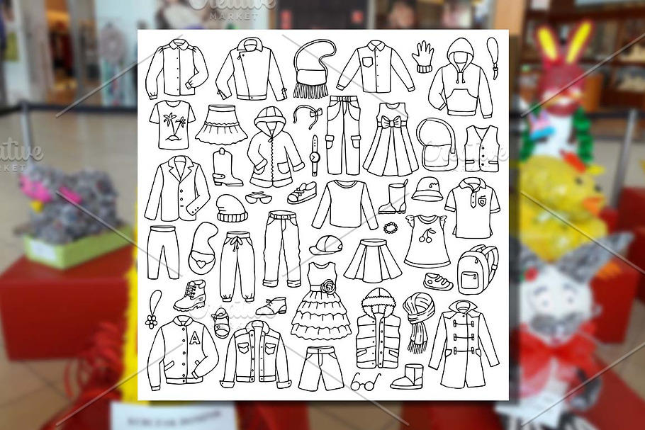 Children's Clothing Set+Seamless in Objects - product preview 8