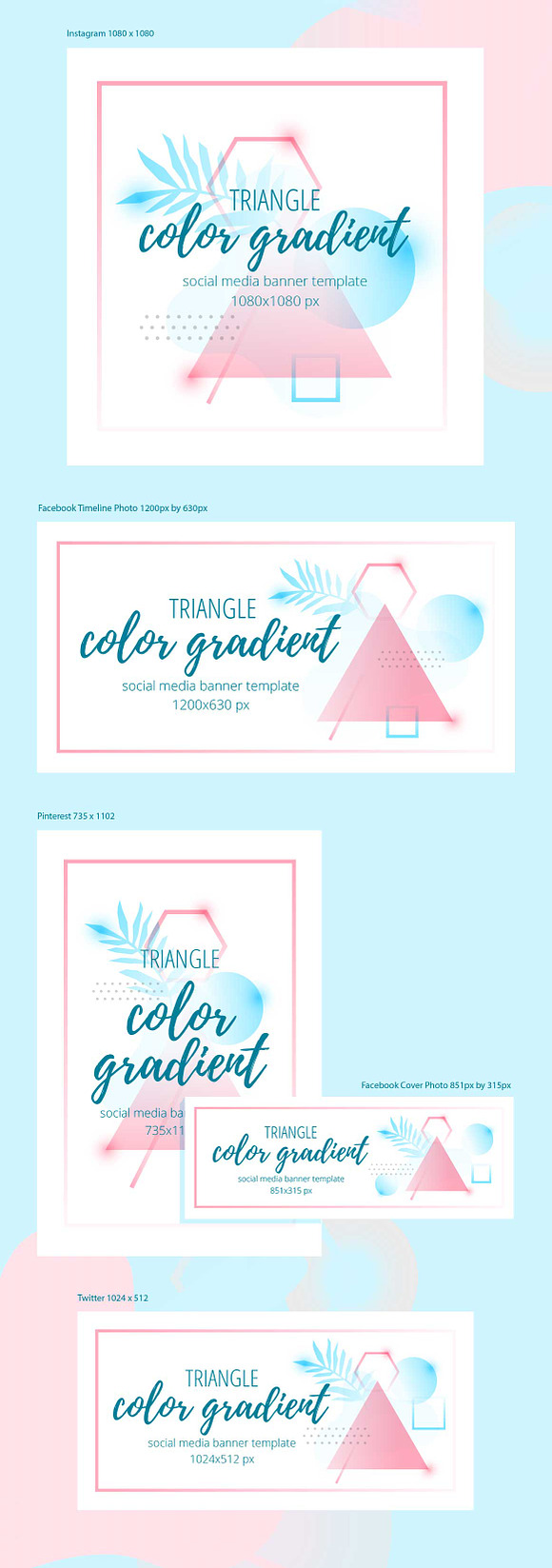 Abstract geometric banners 02 in Social Media Templates - product preview 1