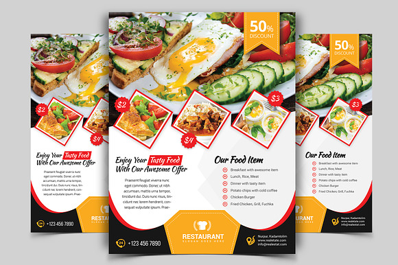 10 Restaurant Flyers Bundle 90% OFF in Flyer Templates - product preview 2
