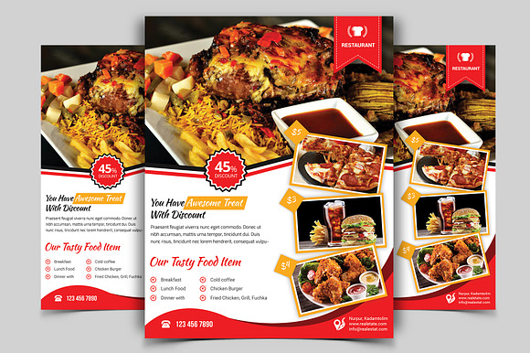10 Restaurant Flyers Bundle 90% OFF in Flyer Templates - product preview 3