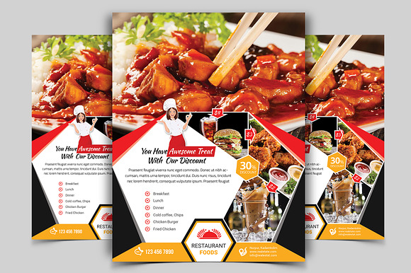 10 Restaurant Flyers Bundle 90% OFF in Flyer Templates - product preview 7