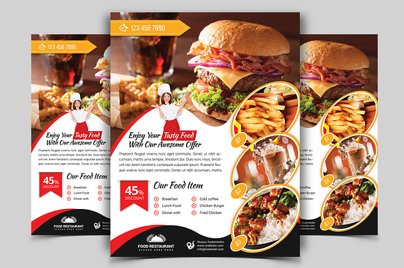 10 Restaurant Flyers Bundle 90% OFF in Flyer Templates - product preview 9