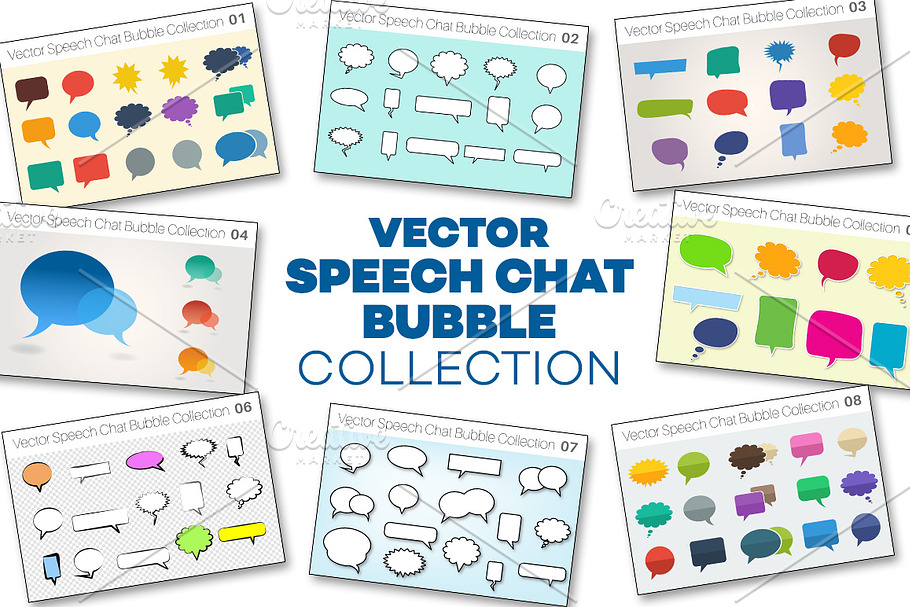 Vector Speech Chat Bubble Collection in Objects - product preview 8
