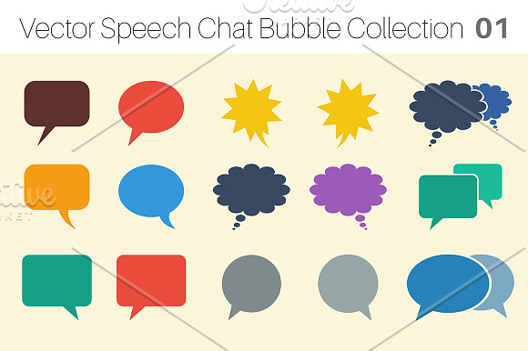 Vector Speech Chat Bubble Collection in Objects - product preview 1