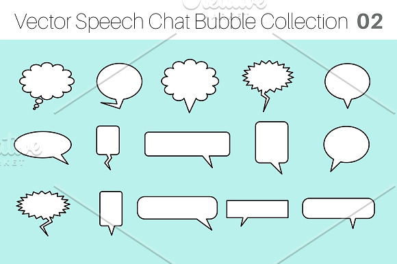 Vector Speech Chat Bubble Collection in Objects - product preview 2