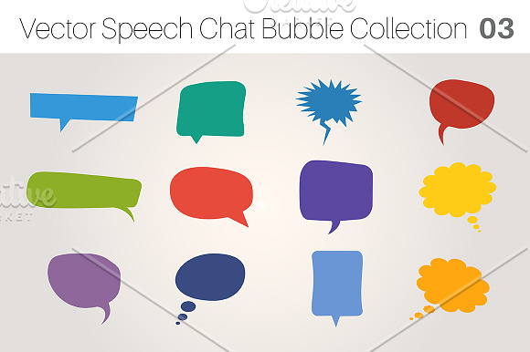 Vector Speech Chat Bubble Collection in Objects - product preview 3