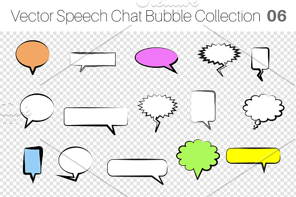 Vector Speech Chat Bubble Collection in Objects - product preview 6