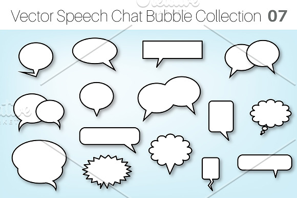 Vector Speech Chat Bubble Collection in Objects - product preview 7