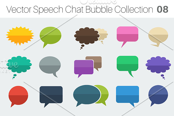 Vector Speech Chat Bubble Collection in Objects - product preview 8