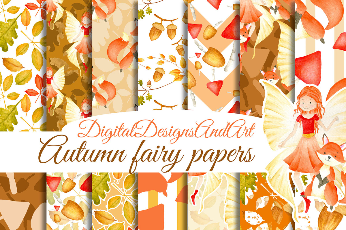 Autumn fairy papers in Patterns - product preview 8