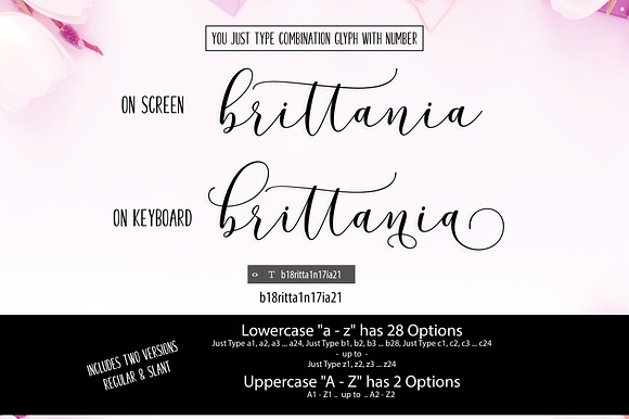 New! Brittania Script | 5 Version in Scrapbooking Fonts - product preview 1