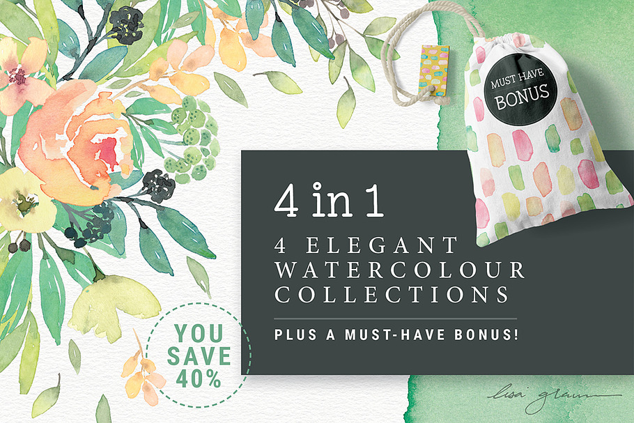 4in1 Elegant Watercolour collections