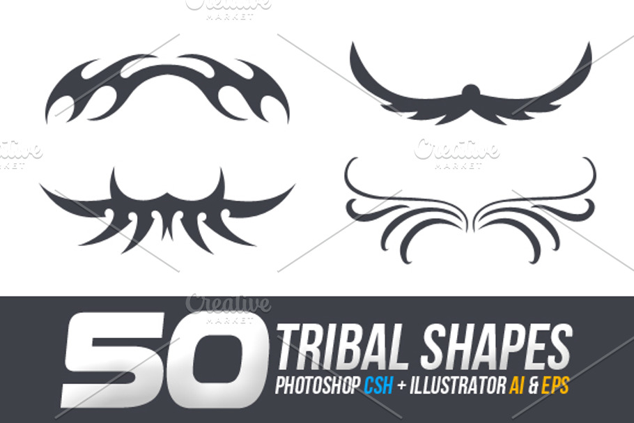 50 Tribal Custom Shapes