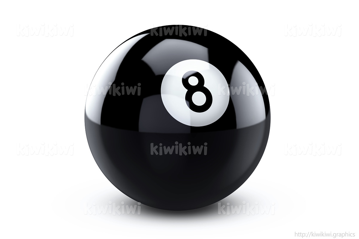 Black eight ball 3d illustration in Objects - product preview 8