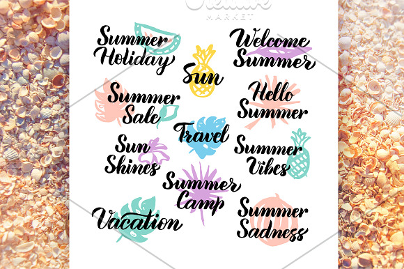 Summer Handwritten Quotes in Illustrations - product preview 3