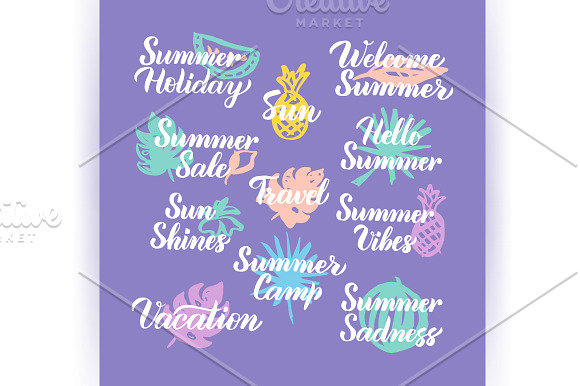 Summer Handwritten Quotes in Illustrations - product preview 4