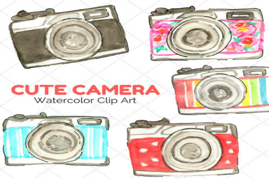 Cute Watercolor Cameras