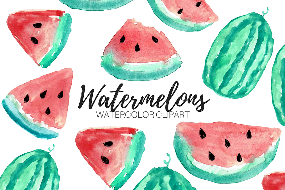 Watercolor Fruit Watermelon