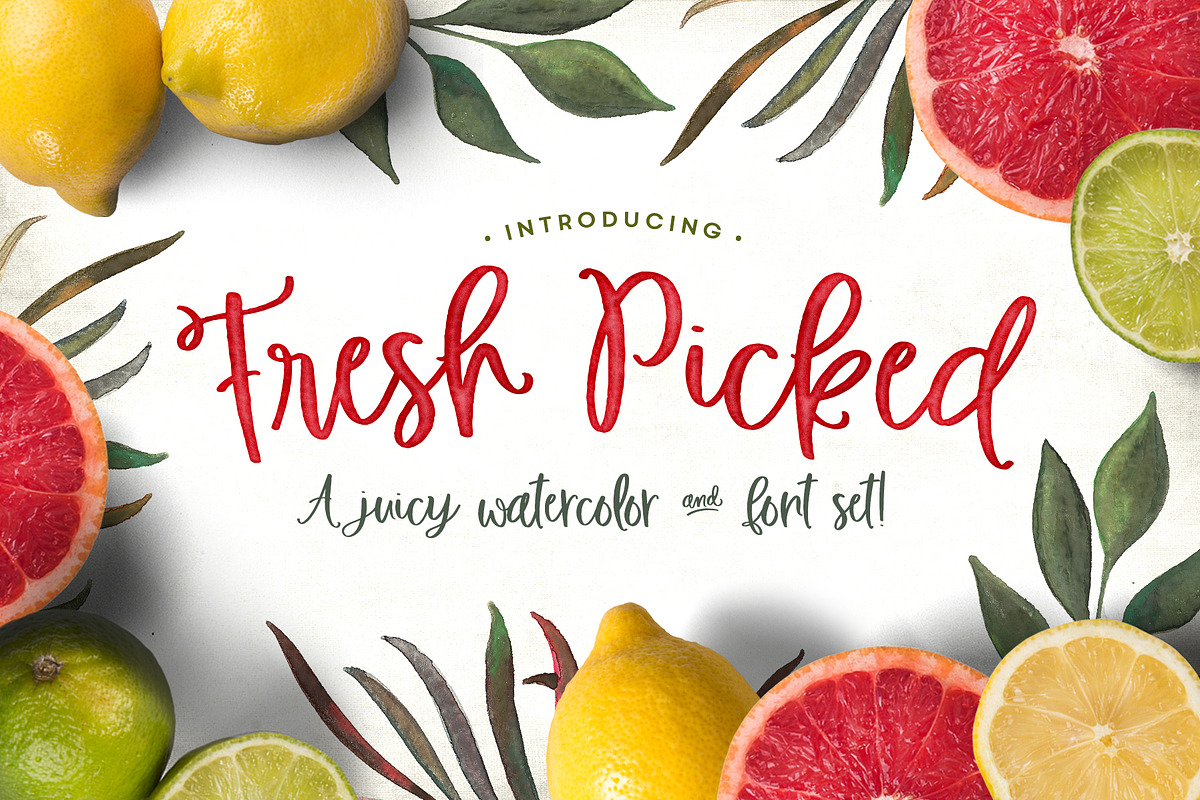 Fresh Picked Watercolor & Font Kit in Fonts - product preview 8