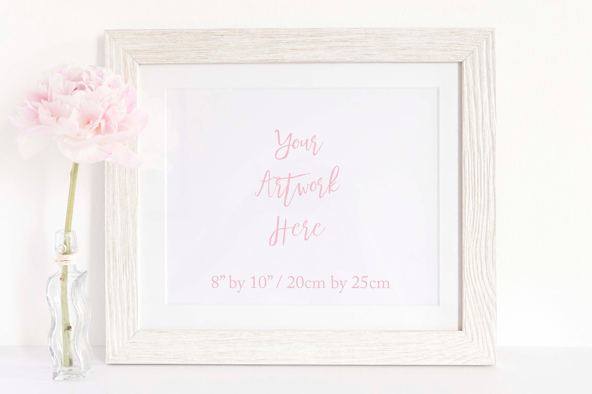Whitewash wood frame mockup in Print Mockups - product preview 8