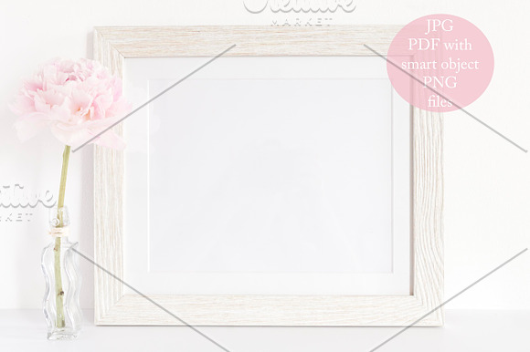 Whitewash wood frame mockup in Print Mockups - product preview 1