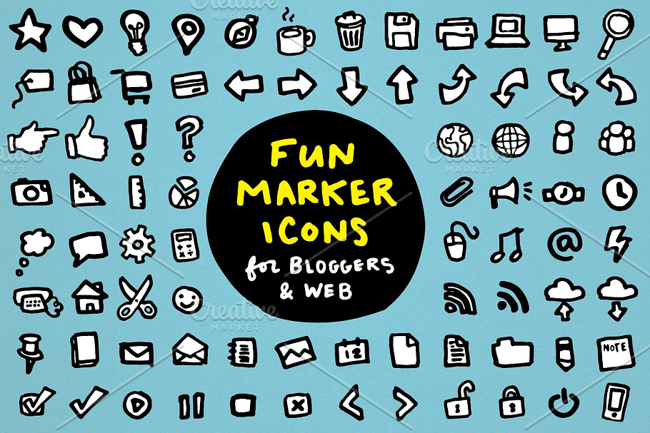 Fun Marker Icons for Blogs &Web in Credit Card Icons - product preview 8
