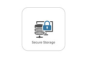 Secure Storage Icon. Flat Design.